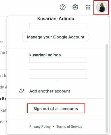 Keluar dari Gmail di komputer:PC 2