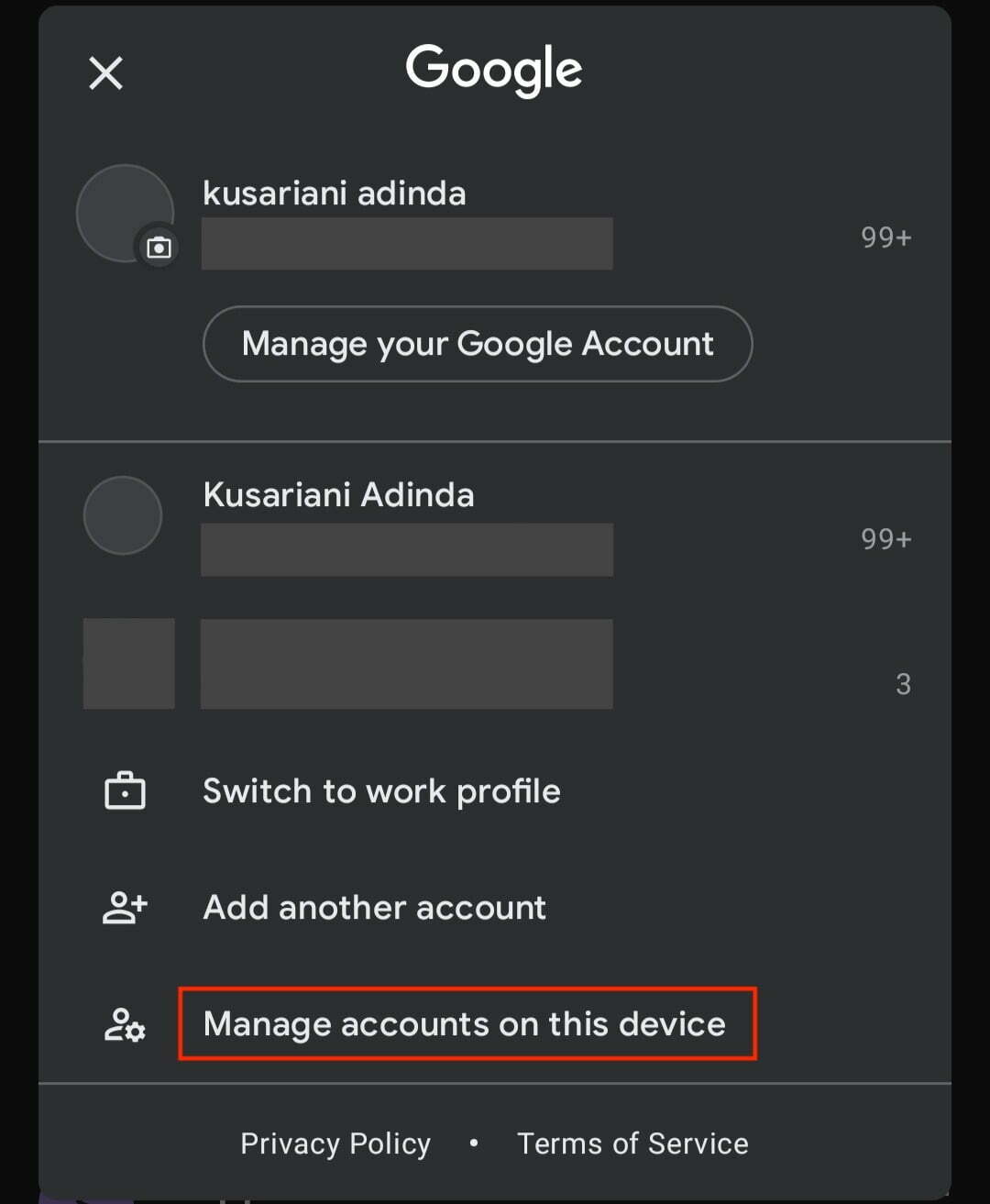 Keluar dari Gmail di ponsel Android 1
