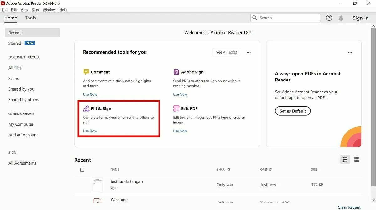 Menandatangani PDF dengan Adobe Acrobat Reader 2