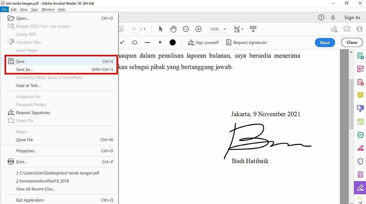 Menandatangani PDF dengan Adobe Acrobat Reader 6