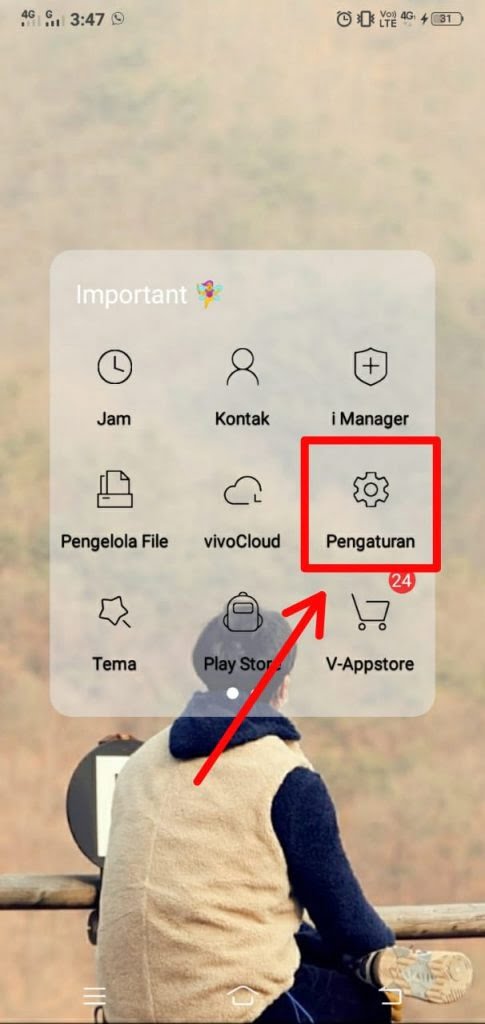 Buka menu Setting di HP