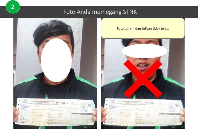 Foto dengan memegang STNK
