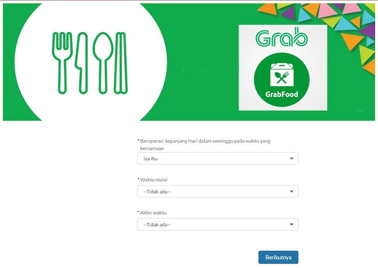 Masukkan Jam Buka Restoran