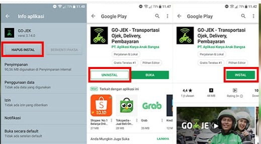 Instal ulang Aplikasi Gojek
