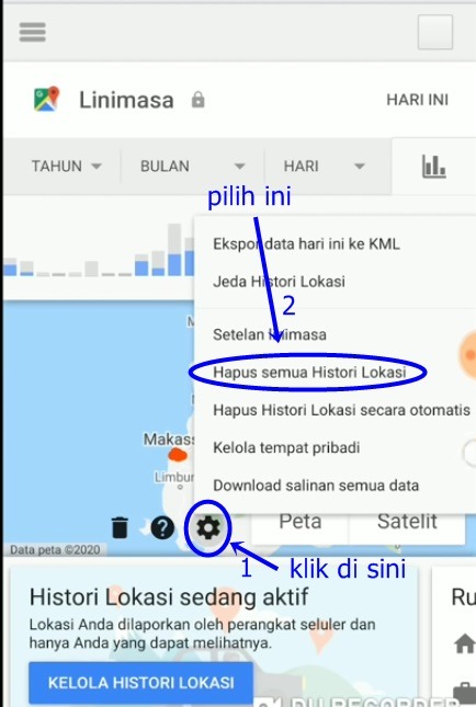 Hapus semua history lokasi