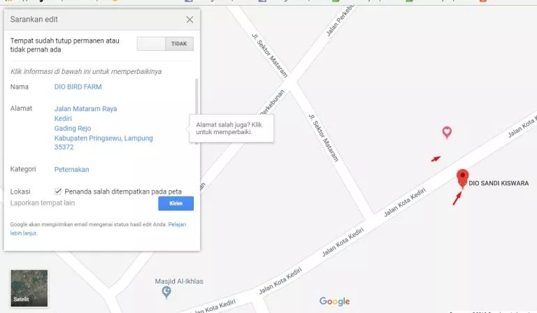 Memindahkan Titik Koordinat Gojek