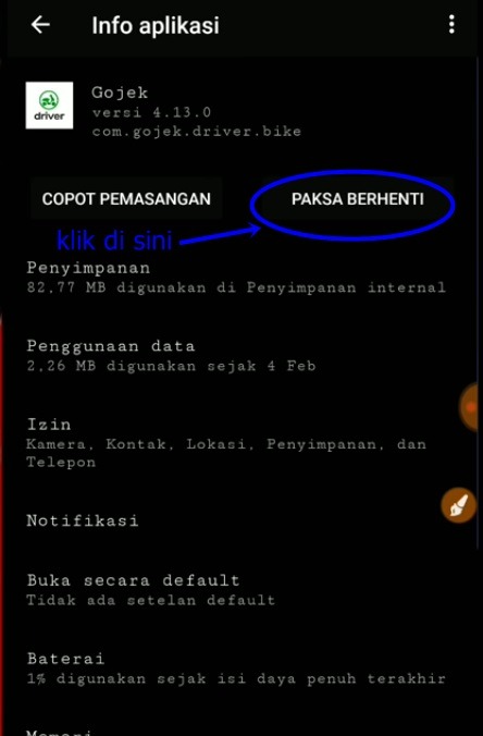 Paksa Berhenti Gojek