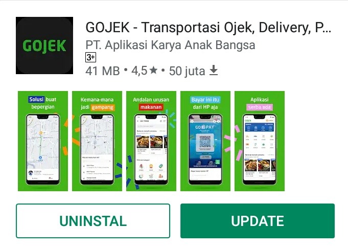 Uninstall Aplikasi Gojek Saja