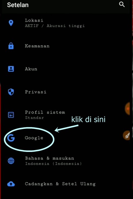 setting/pengaturan di handphone