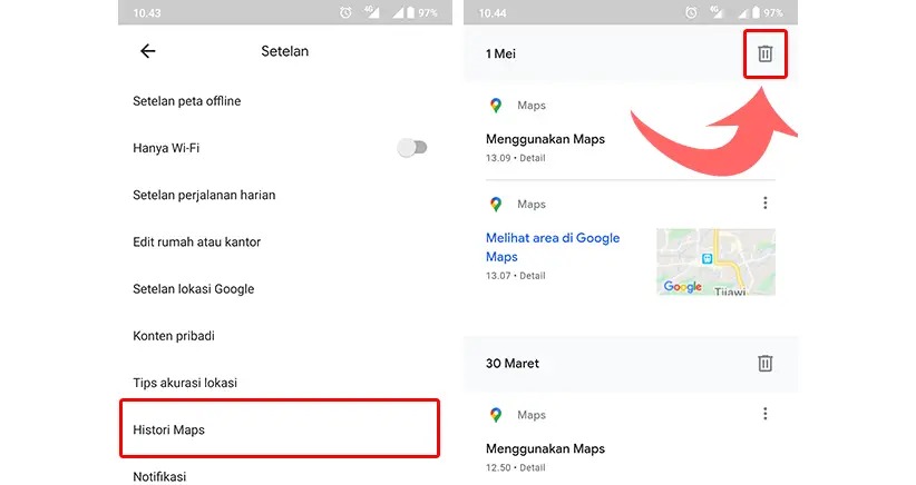 Hapus Histori Google Maps
