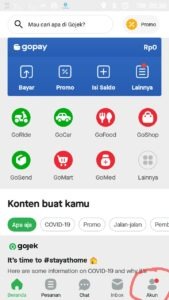 Pilih menu Akun di kanan bawah aplikasi